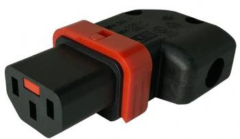 IEC-PA130100RBK angled connector with IEC Lock